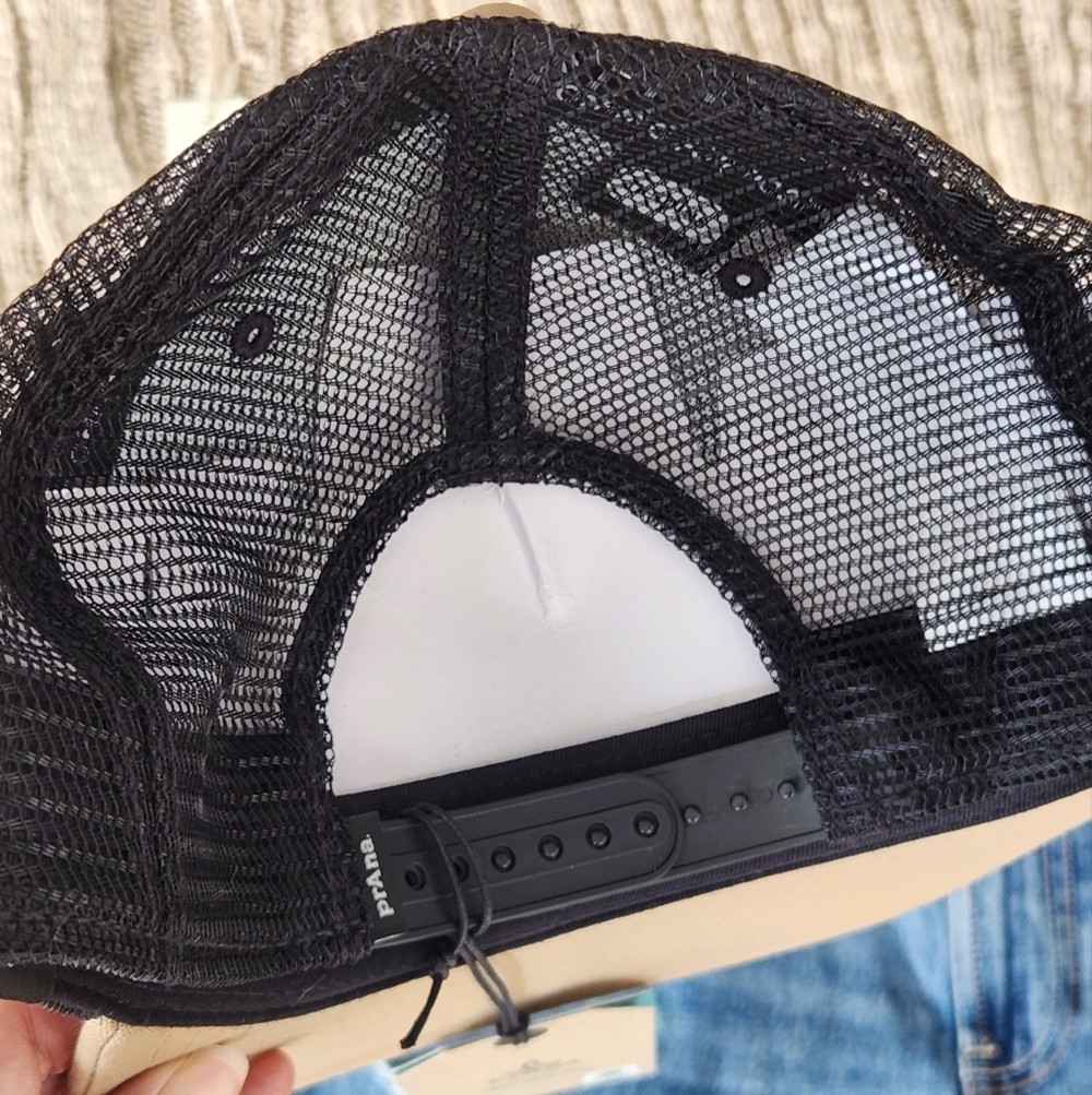 NWT || PRANA || mesh baseball cap with flat brim, gray, black, tan, O/S - Picture 3 of 6